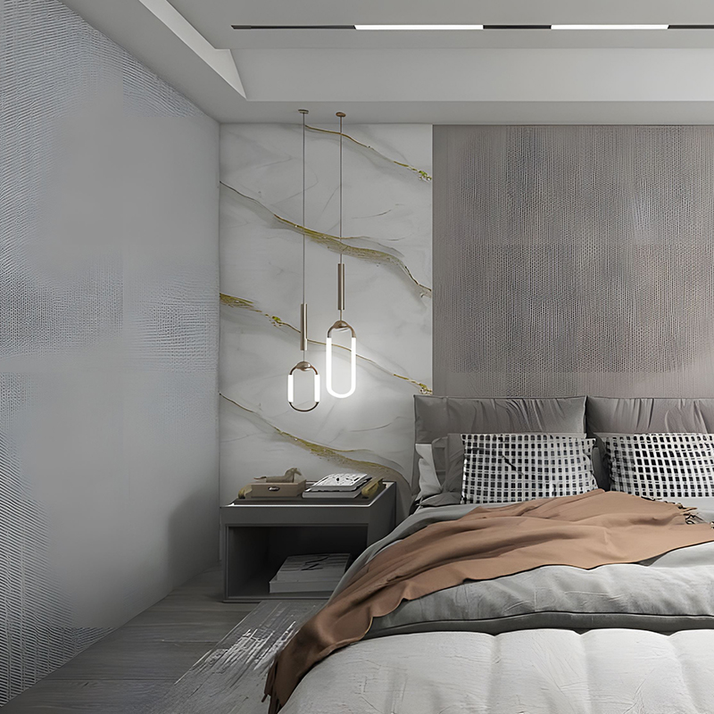 Pellicola di trasferimento in PET da parete per camera da letto con motivo a nuvole dorate
