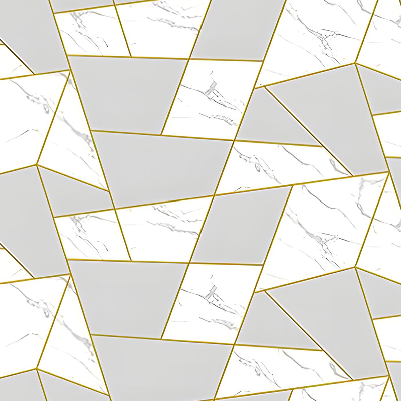 Pellicola di trasferimento in PET con decorazione geometrica dorata per la decorazione della parete del soggiorno