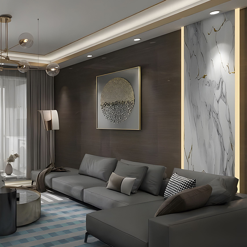 Pellicola di trasferimento in PET con decorazione murale per sfondo dorato Cloud Rock Apartment