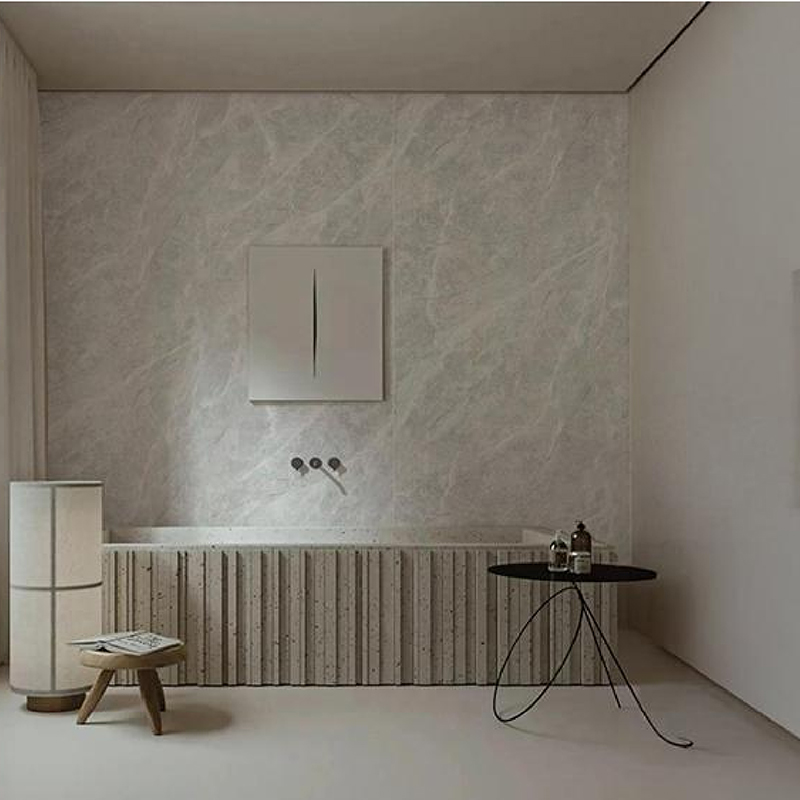 Pellicola decorativa per trasferimento di calore per sfondo TV a prova d'umidità Morgan Grey